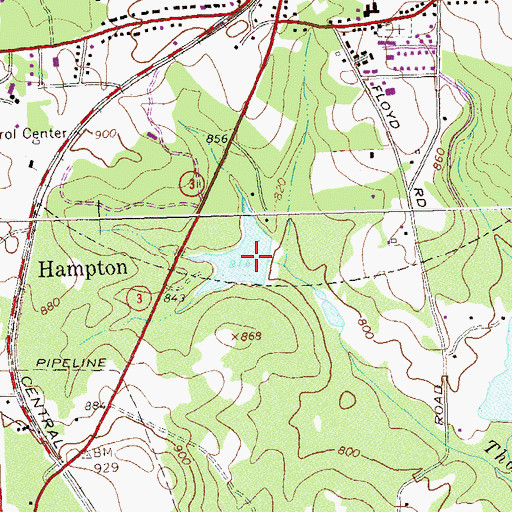 Topographic Map of Miriatoto Lake Dam, GA