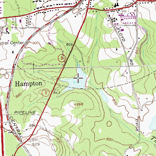 Topographic Map of Miriatoto Lake, GA