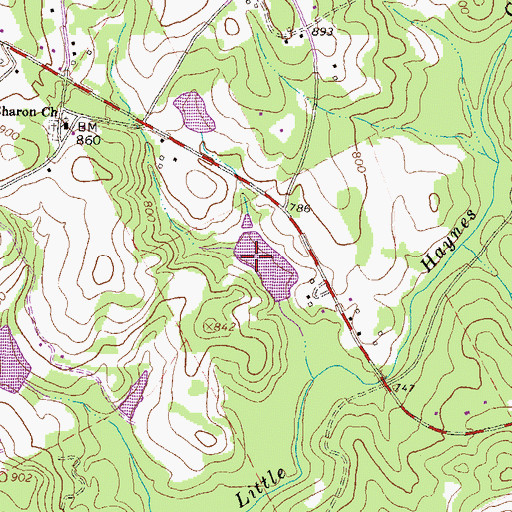 Topographic Map of Hickman Lake, GA