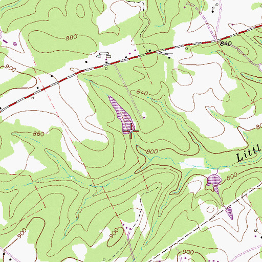 Topographic Map of Waller Dam, GA