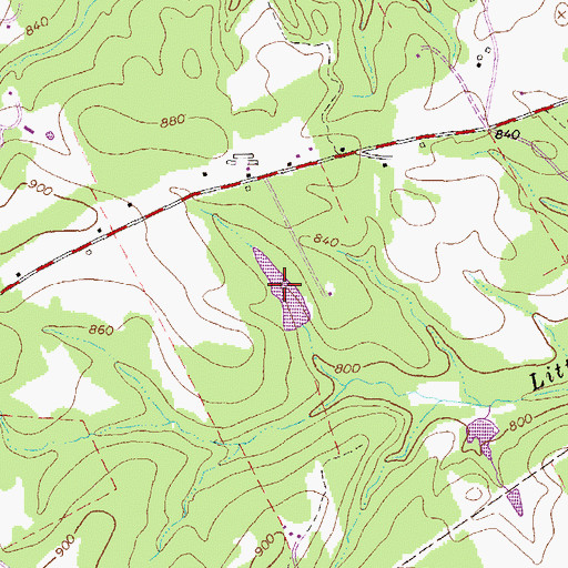 Topographic Map of Waller Lake, GA