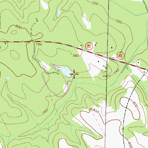 Topographic Map of Wrights Dam, GA