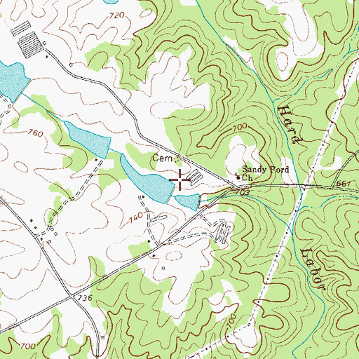 Topographic Map of Cedar Lake Dam, GA