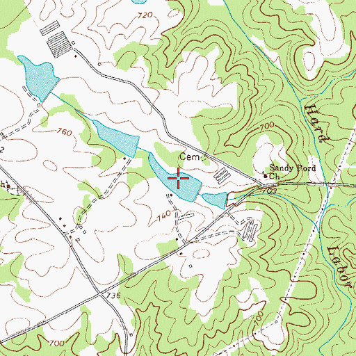 Topographic Map of Cedar Lake, GA