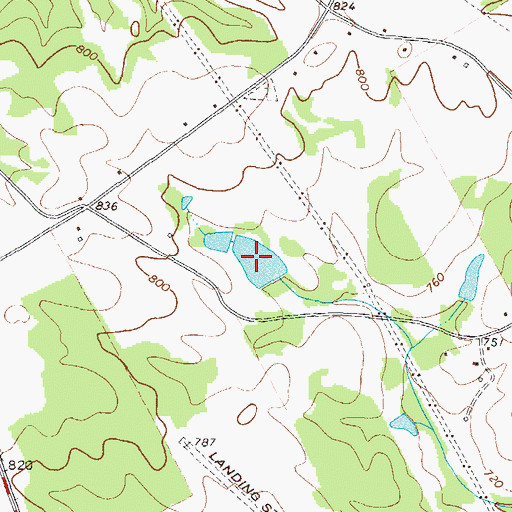 Topographic Map of Baccus Lake, GA