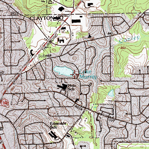 Topographic Map of Lake Murray Dam, GA