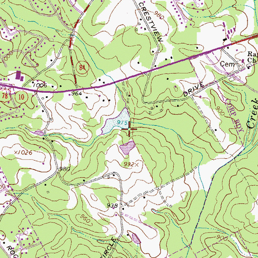 Topographic Map of Amatriain Lake Dam, GA
