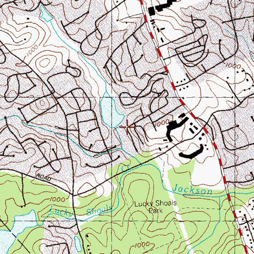 Topographic Map of Marett Lake Dam, GA