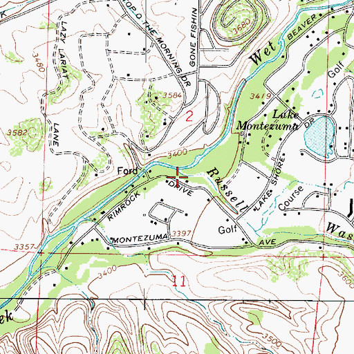 Topographic Map of Russell Wash, AZ