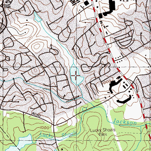 Topographic Map of Marett Lake, GA