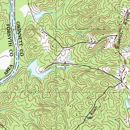 Topographic Map of Upper Ashmore Lake Dam, GA