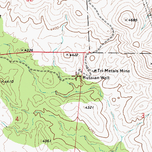 Topographic Map of Russian Well, AZ