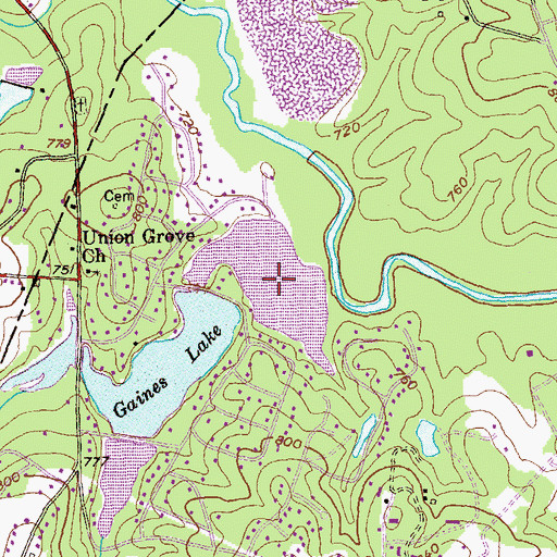 Topographic Map of Lower Lake Capri, GA