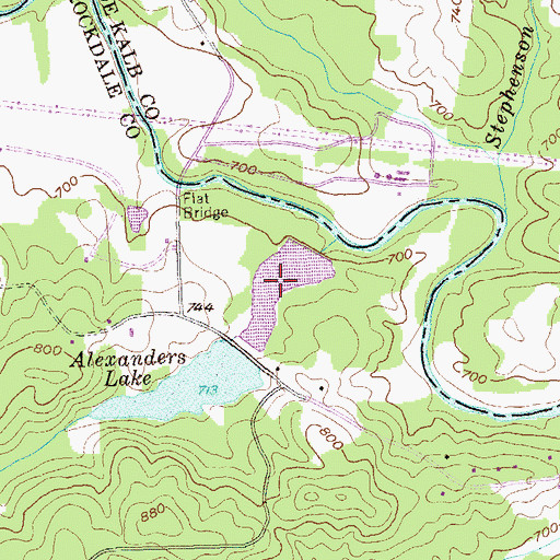 Topographic Map of Lower Alexander Lake, GA