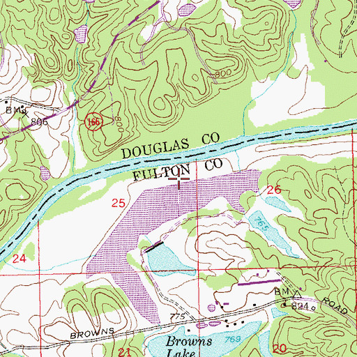 Topographic Map of Big Lake Dam, GA