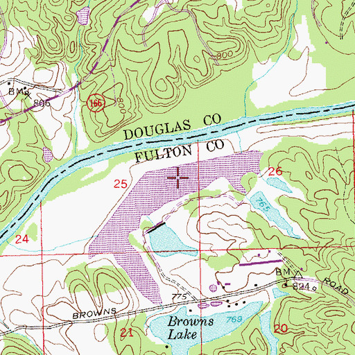 Topographic Map of Big Lake, GA