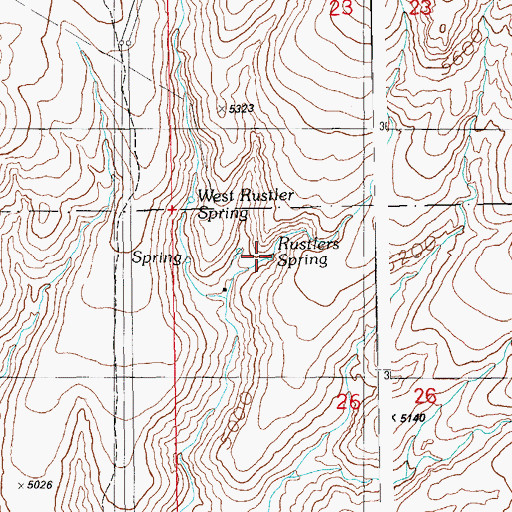 Topographic Map of Rustlers Spring, AZ