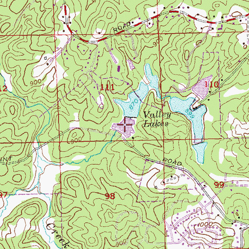 Topographic Map of Valley Lake Number 2, GA