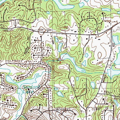 Topographic Map of Tharp Lake Dam, GA