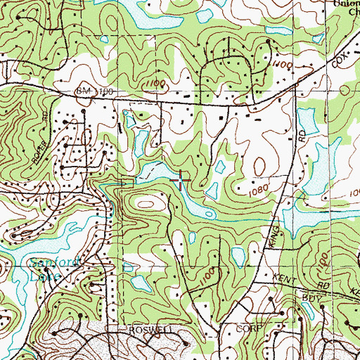 Topographic Map of Tharp Lake, GA