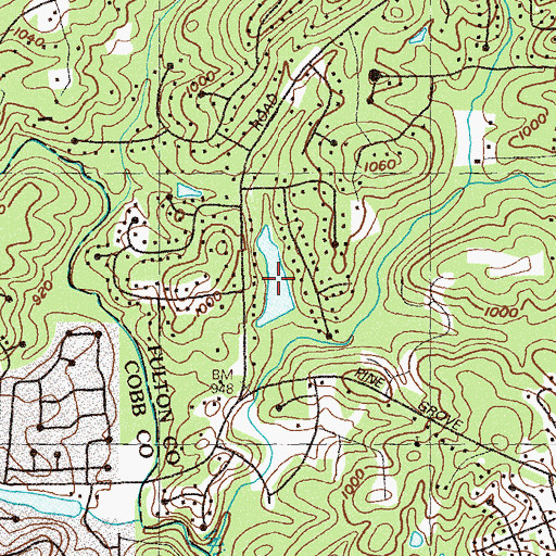 Topographic Map of Pine Grove Road Lake, GA