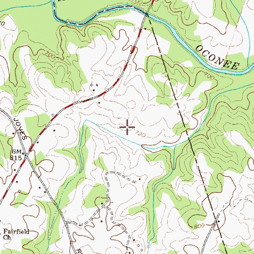 Topographic Map of Rives Lake Dam, GA