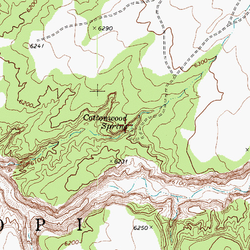Topographic Map of Cottonwood Spring, AZ