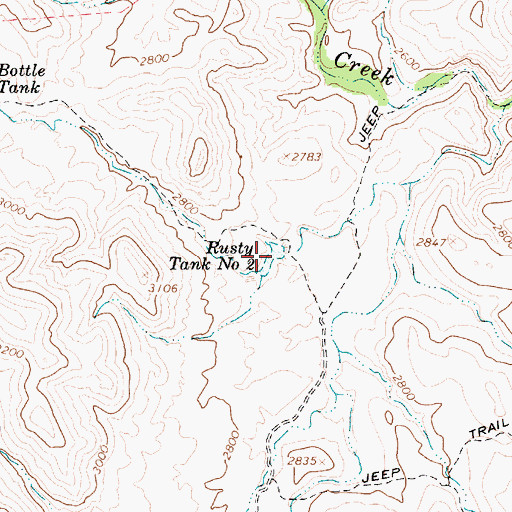 Topographic Map of Rusty Tank Number Two, AZ