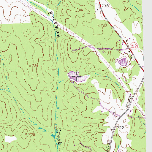 Topographic Map of Manning Lake Dam, GA