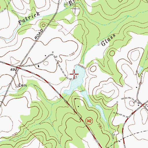 Topographic Map of Stokes Lake Dam, GA
