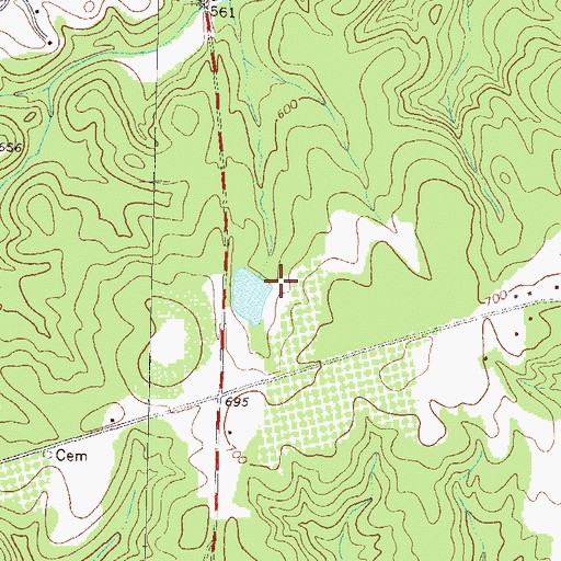 Topographic Map of Nolan Lake Dam, GA