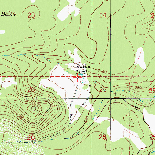 Topographic Map of Ruths Tank, AZ