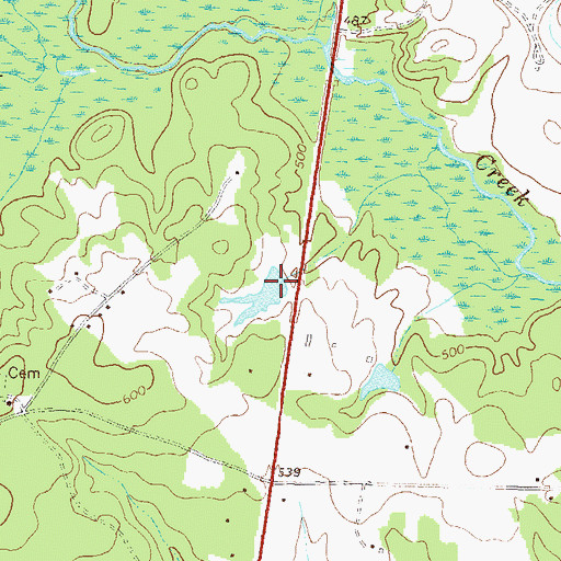 Topographic Map of Youngblood Dam, GA