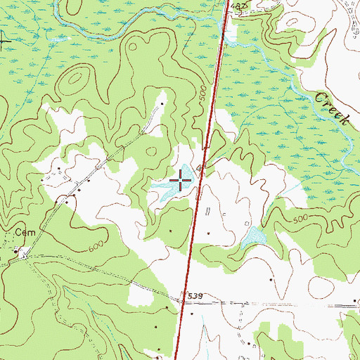 Topographic Map of Youngblood Lake, GA