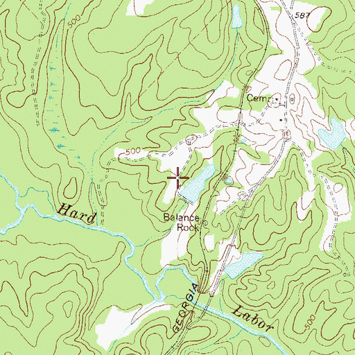 Topographic Map of Hemperly Dam, GA