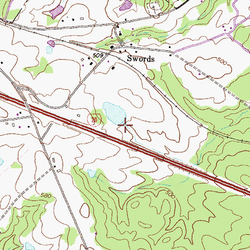 Topographic Map of Bird Lake Dam, GA
