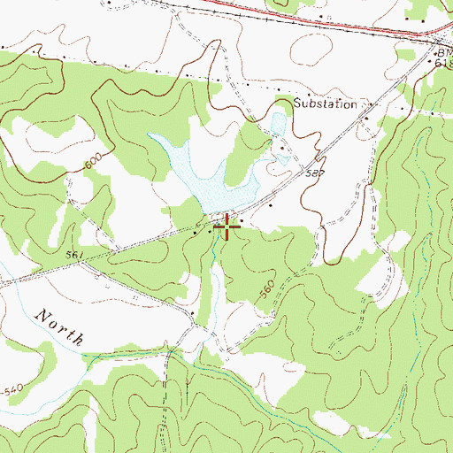 Topographic Map of Strange Lake Dam, GA