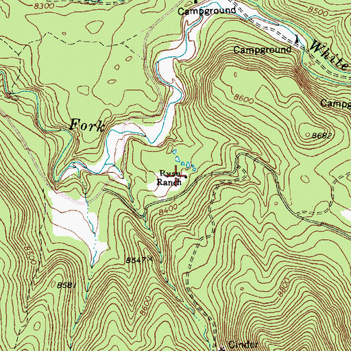Topographic Map of Ryan Ranch, AZ