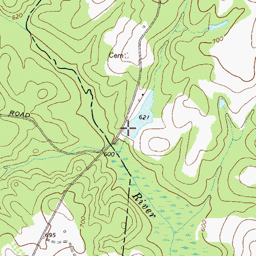 Topographic Map of Bowden Lake Dam, GA