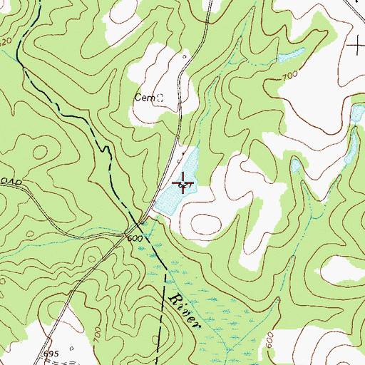 Topographic Map of Bowden Lake, GA