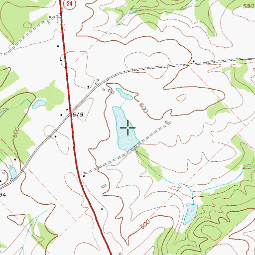 Topographic Map of Bruce Lake, GA