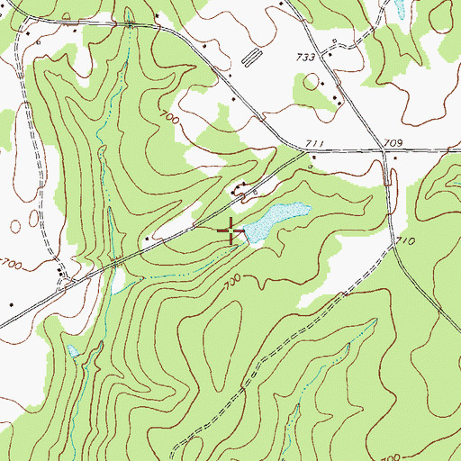 Topographic Map of Greenway Lake Dam, GA