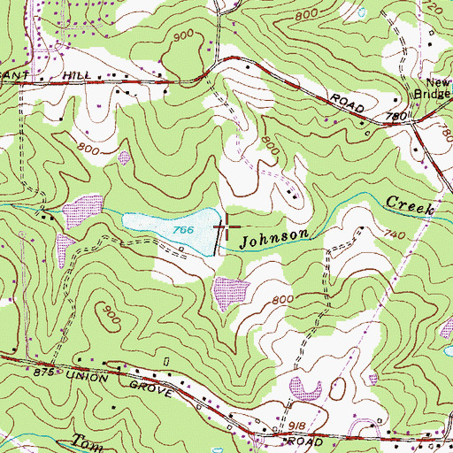 Topographic Map of Johnson Creek Dam, GA