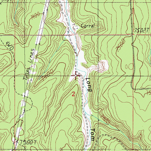 Topographic Map of Ryan Ranch, AZ
