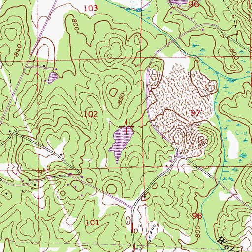Topographic Map of Granite Lake Dam, GA