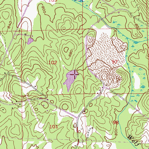 Topographic Map of Granite Lake, GA