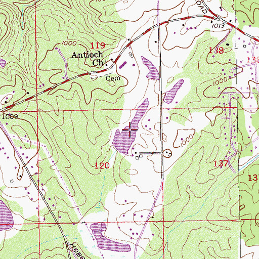 Topographic Map of Redding Lake, GA