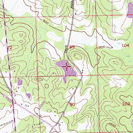Topographic Map of Ono Road Lake, GA