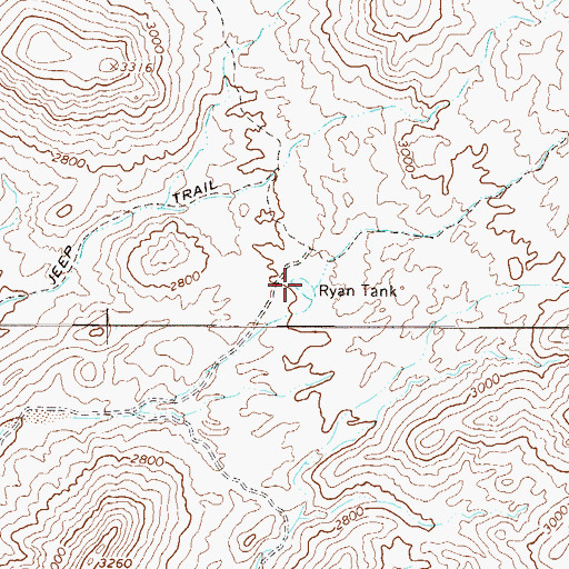 Topographic Map of Ryan Tank, AZ