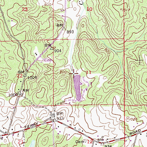 Topographic Map of Goodes Lake Dam, GA